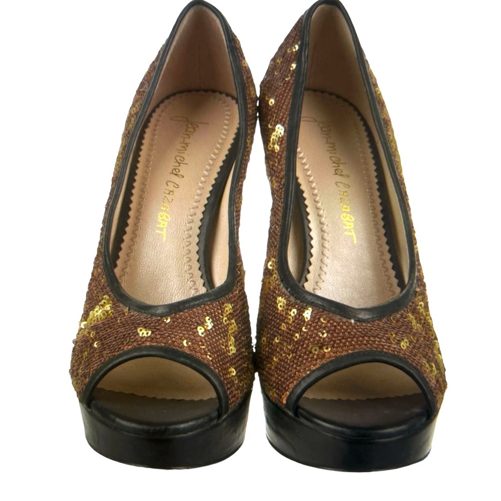 🇫🇷JEAN-MICHEL CAZABAT LEATHER SEQUIN PUMPS MADE IN ITALY
